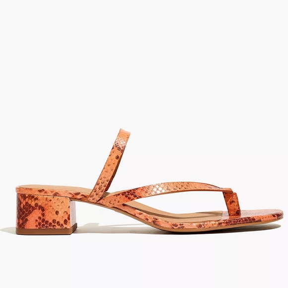 Madewell The Amber Sandal in Snake Embossed Leather, NEW WITH TAGS - Picture 4 of 10